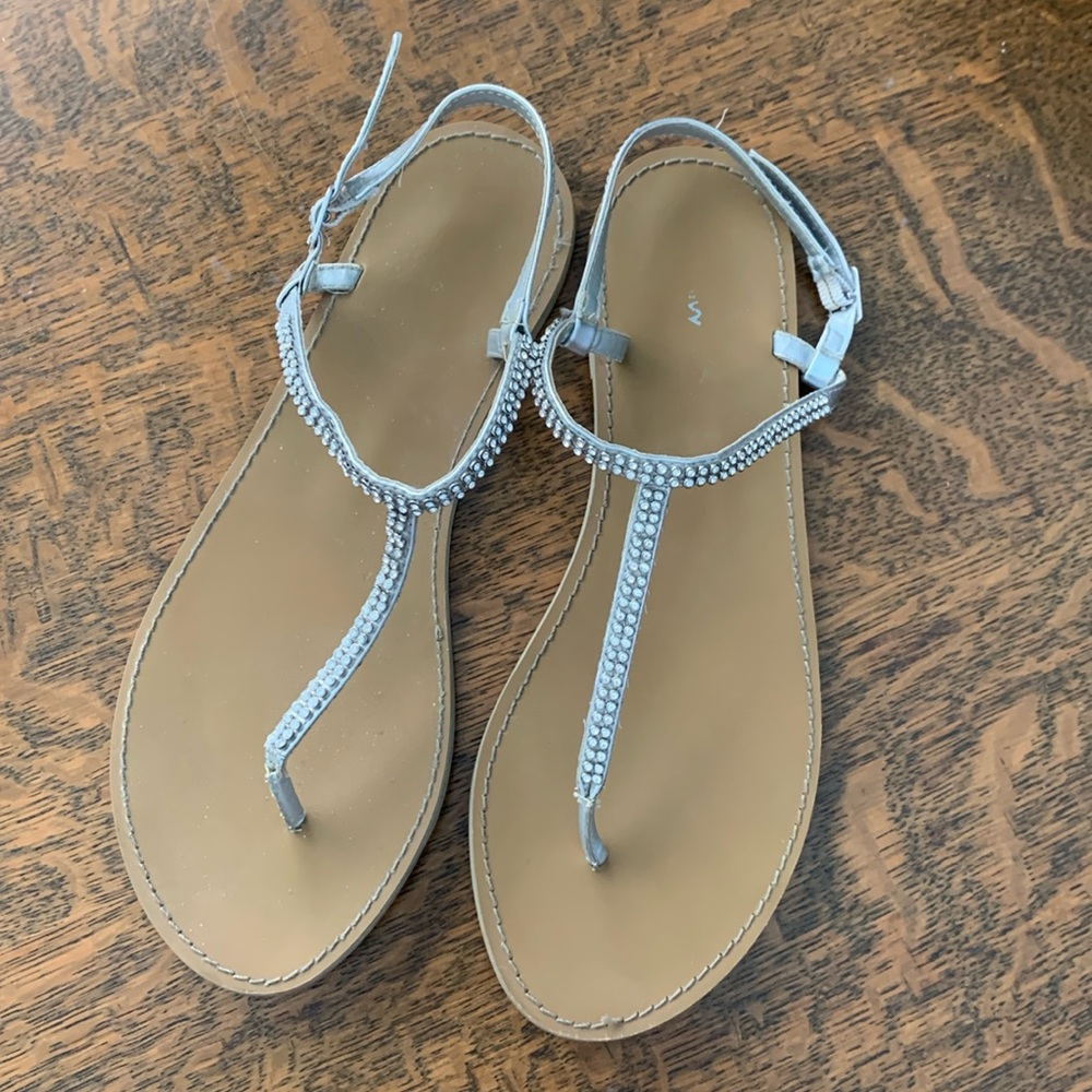 Silver Rhinestone Sandals